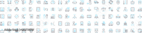 Customer service vector line icons set. Support, Assistance, Help, Care, Response, Feedback, Attendance illustration outline concept symbols and signs