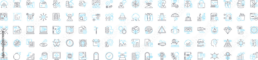 Statistics vector line icons set. Statistic, Analytics, Data, Variables, Probability, Distribution, Regression illustration outline concept symbols and signs Statistics vector line icons set. Statistic, Analytics, Data, Variables, Probability, Distribution, Regression illustration outline concept symbols and signs