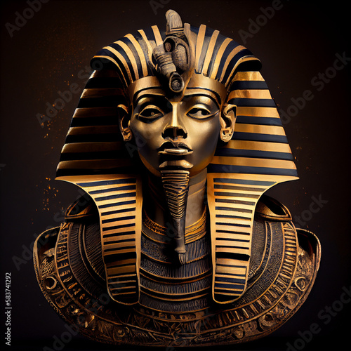 Wallpaper Mural Golden Egyptian pharaoh ancient art