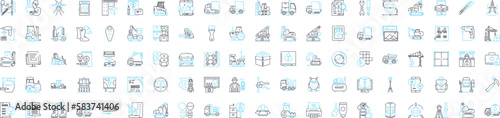 Urban development vector line icons set. Urban, Development, Cities, Infrastructure, Housing, Sustainability, Technology illustration outline concept symbols and signs