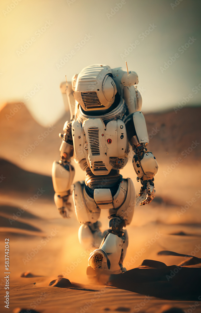 Robot on Alien Future Planet Generative AI Robot on Alien Future Planet Generative AI