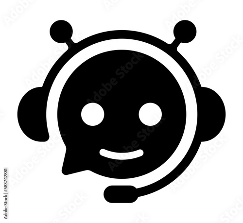 Fototapeta AI chat bot vector icon illustration