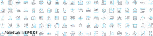 Business tours vector line icons set. Business, tours, corporate, outing, corporate trips, excursion, visit illustration outline concept symbols and signs