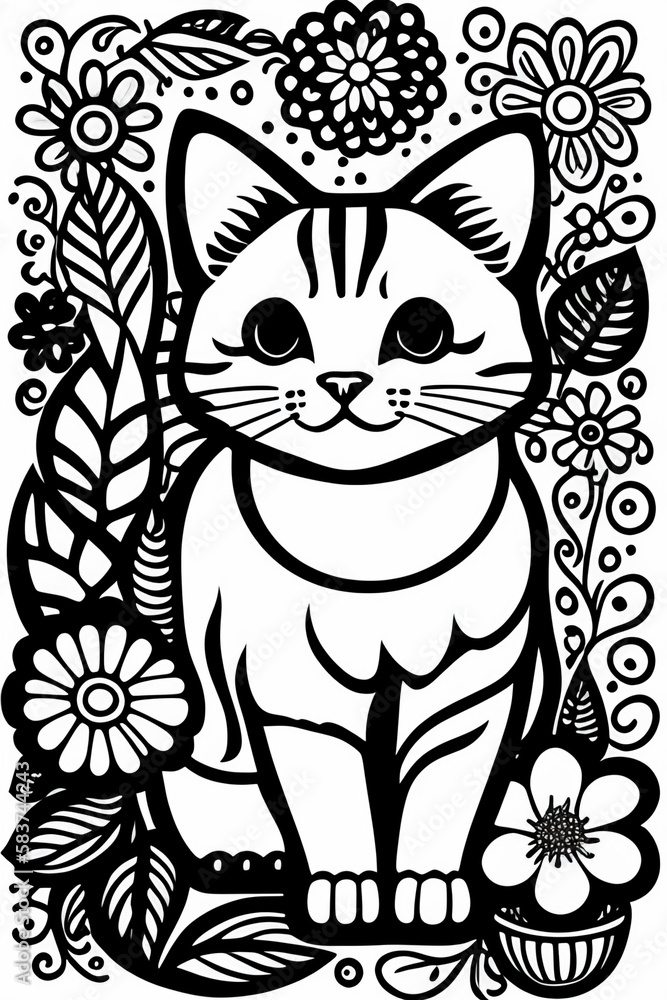 Fototapeta premium cat with background