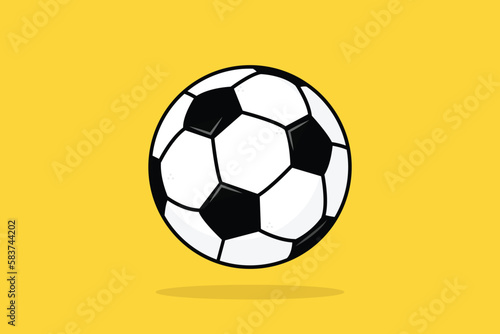 Football ball cartoon soccer ball isolated on yellow background vector illustration