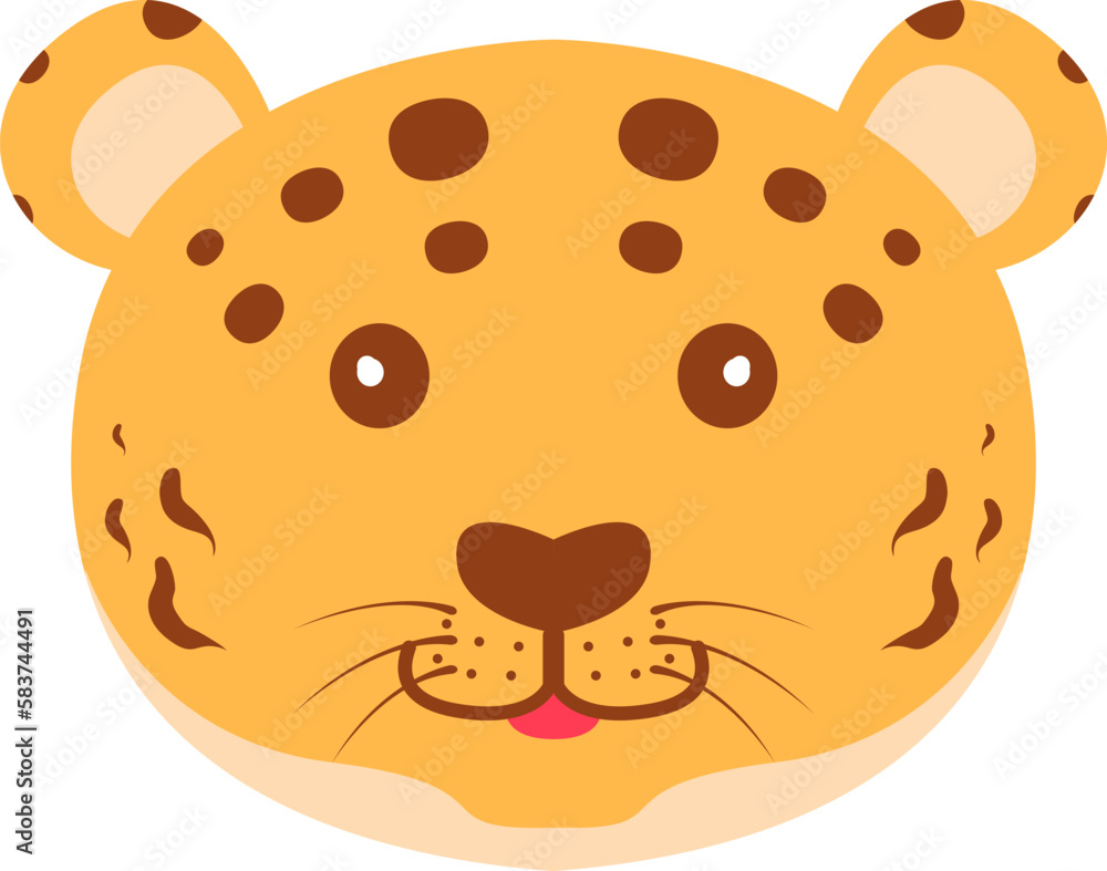 Cute baby tiger face illustration