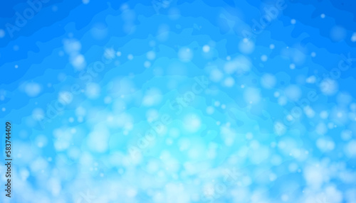 Gradient blue background with water bubbles and vapor.
