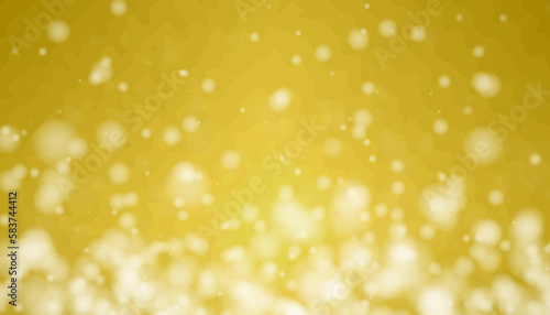 Gradient gold background with water bubbles and vapor