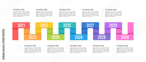 7th-anniversary timeline infographic. Milestones business to success. Vector illustration.