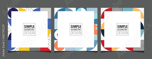 Set of creative square social media post creative vector background