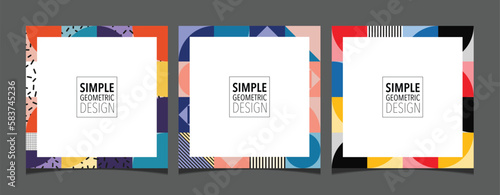 Set of creative square social media post creative vector background