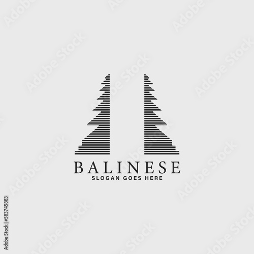balinese gate logo simple design idea