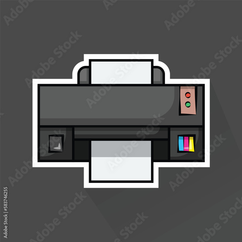 Illustration of Printer in Flat Design