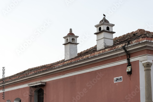 Architectural detail of Antigua Guatemala, a city in the central highlands of Guatemala (former capital of Guatemala) which has retained its colonial architectural features to this day