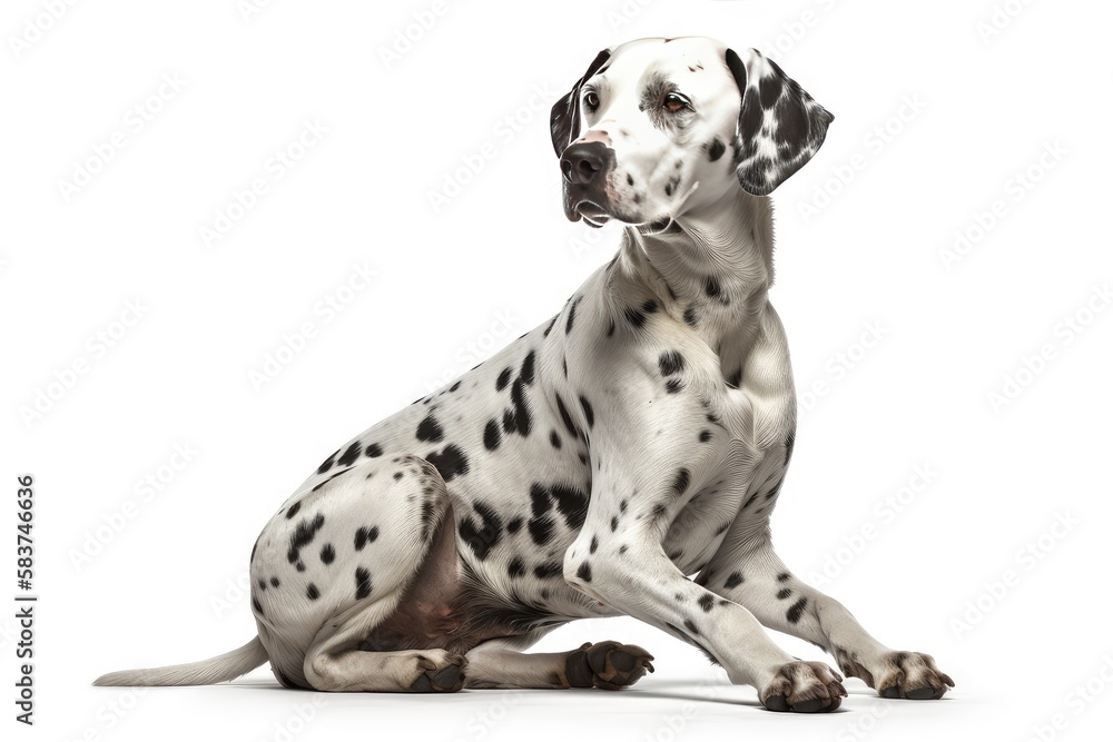 Cute Dalmatian  isolated on white background