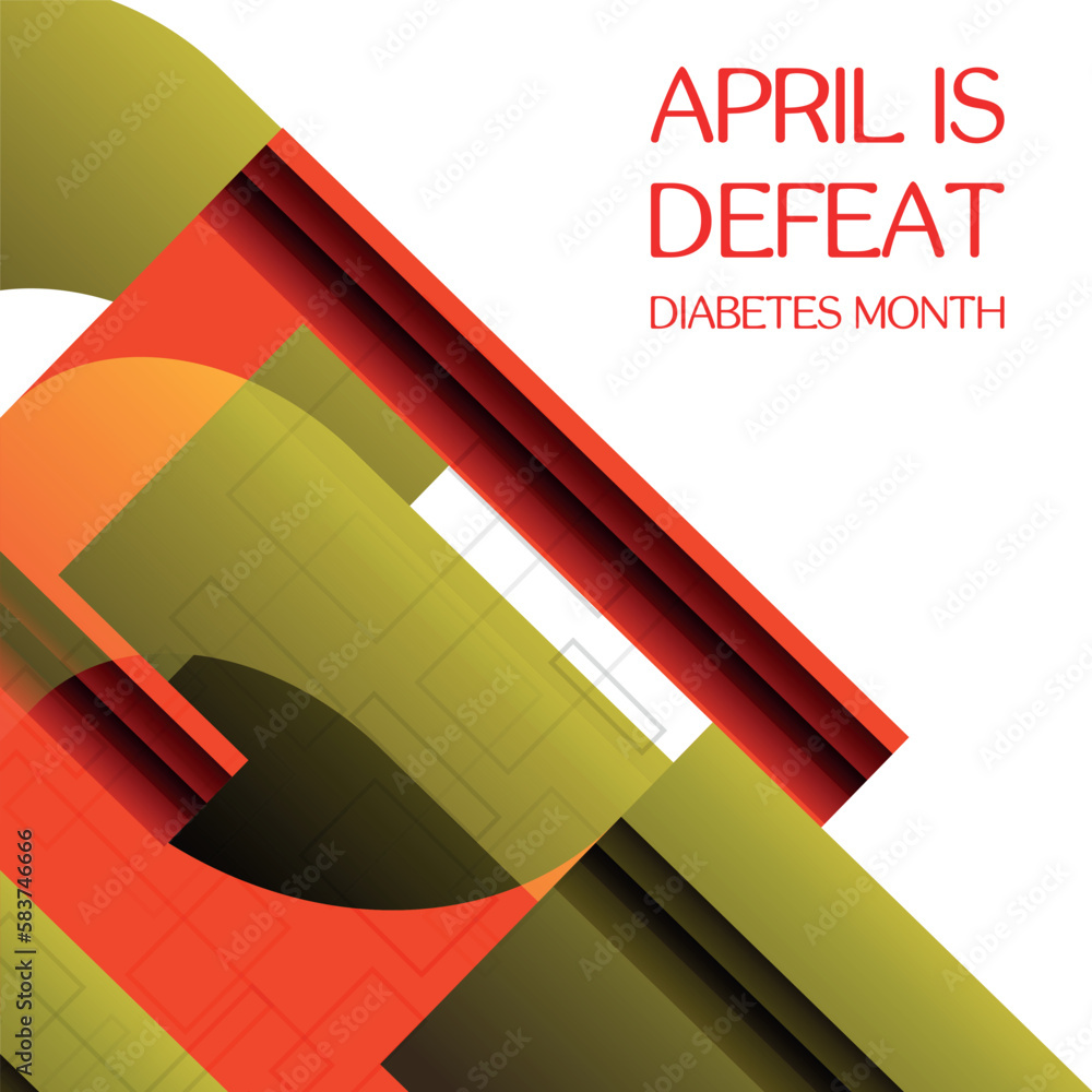 Defeat Diabetes Month Design Suitable For Greeting Card Poster And Defeat diabetes month design suitable for greeting card poster and