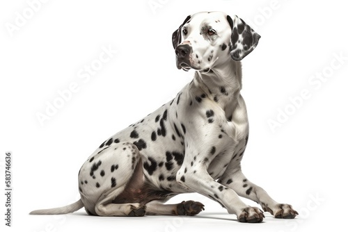 Cute Dalmatian isolated on white background