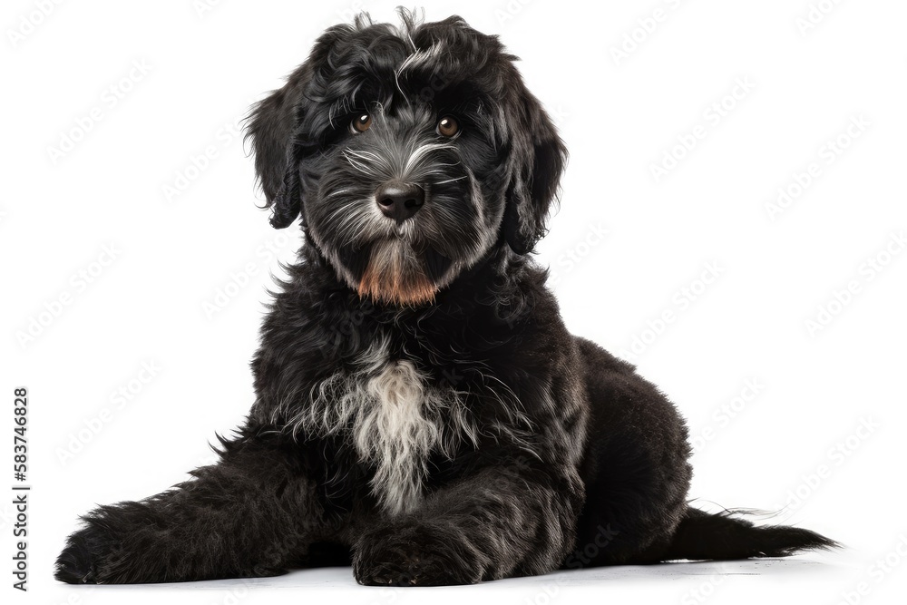 The Portuguese Water Dog is a medium-sized breed known for its curly, non-shedding coat and webbed feet, which make it an excellent swimmer. They were originally bred to assist fishermen in Portugal b