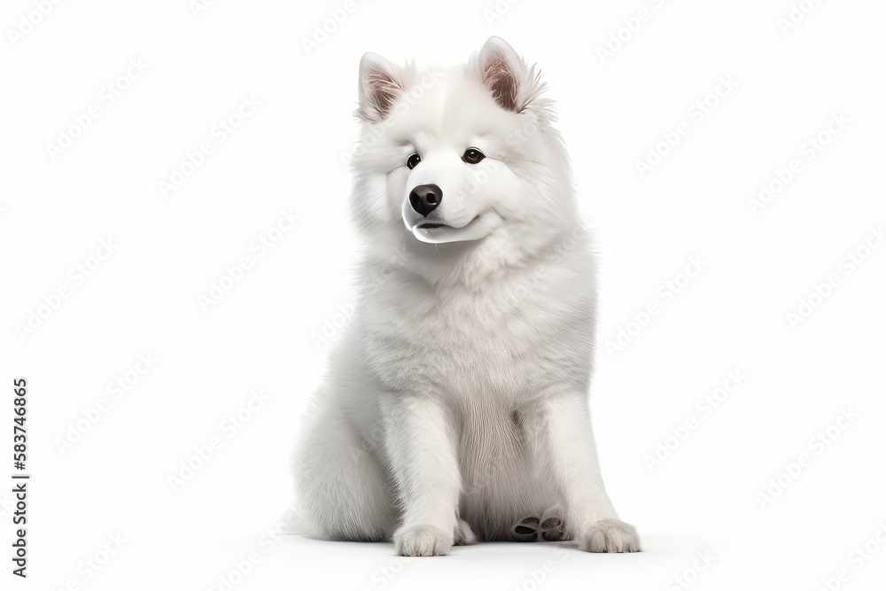 Samoyed dog a beautiful and fluffy breed Samoyed dog a beautiful and fluffy breed