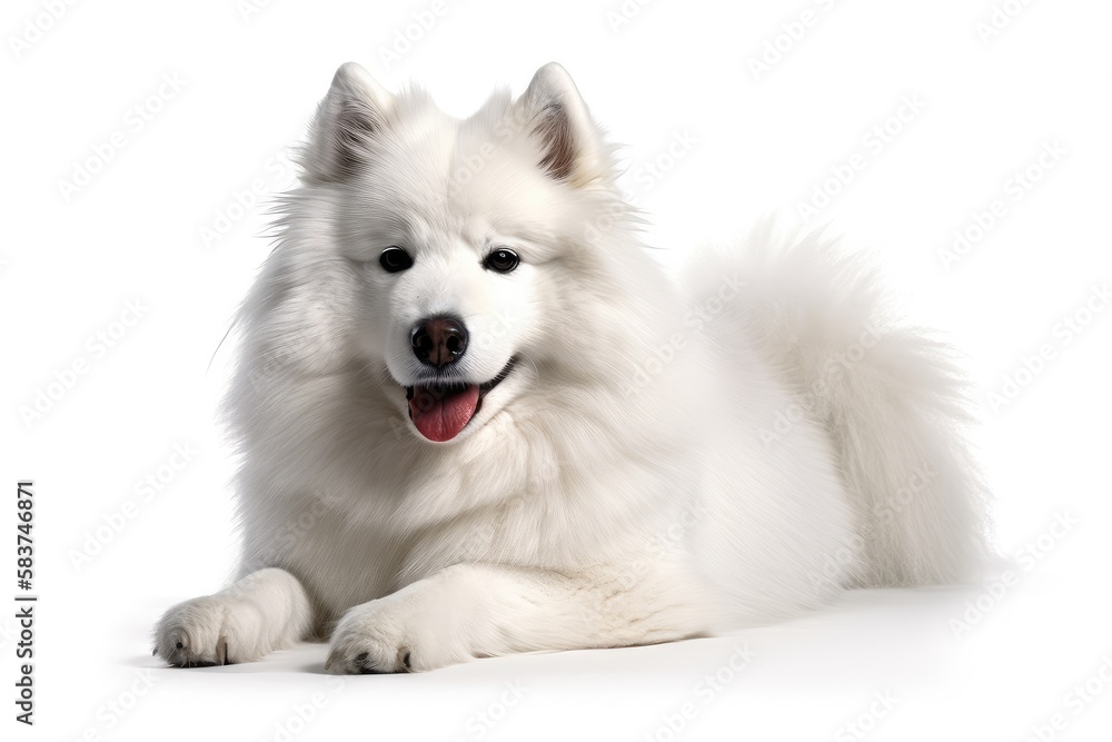 Samoyed dog a beautiful and fluffy breed Samoyed dog a beautiful and fluffy breed