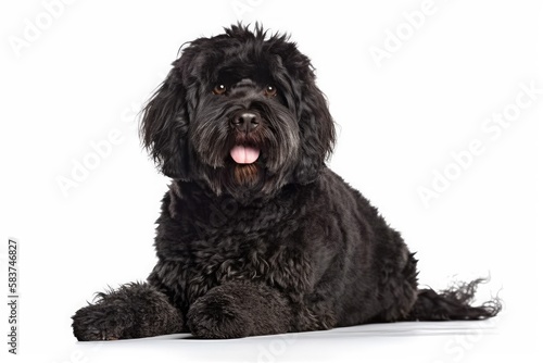 The Portuguese Water Dog is a medium-sized breed known for its curly, non-shedding coat and webbed feet, which make it an excellent swimmer. They were originally bred to assist fishermen in Portugal b © Man888