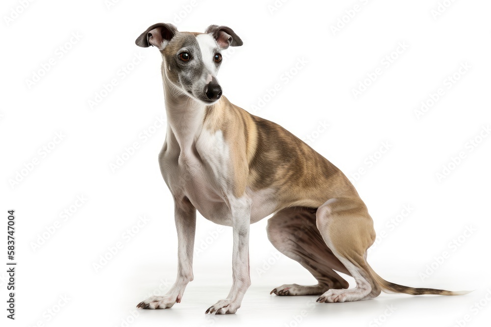 Whippet isolated on white background