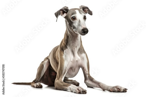 Whippet isolated on white background