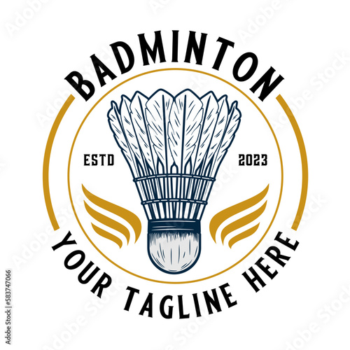 badminton logo design. perfect for team, club badminton or badminton sports tournaments