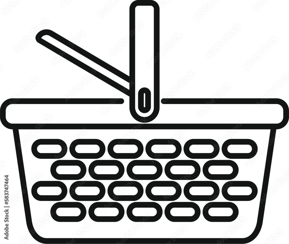 Εκτύπωση καμβά Napkin basket icon outline vector. Straw easter. Camping market