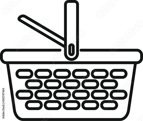 Napkin basket icon outline vector. Straw easter. Camping market