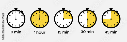  Timer icons set