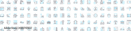 Architecture business vector line icons set. Building, Design, Structures, Construction, Property, Planning, Residential illustration outline concept symbols and signs