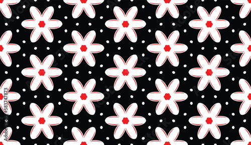 Geometric ethnic pattern seamless flower color oriental.
seamless pattern.Design for fabric,curtain,black background, carpet, shawl,clothing,wrapping, Batik,fabric,handkerchief,Vector illustration.