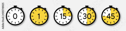 Timer vector icons collection