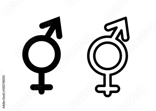 Transgender vector icons set