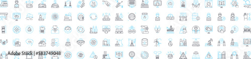 Smart factory vector line icons set. Smart, Factory, Automation, Digital, IoT, Intelligent, Manufacturing illustration outline concept symbols and signs