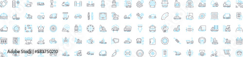 Auto salon vector line icons set. Cars, Detailing, Waxing, Polishing, Paint, Automotive, Cleaning illustration outline concept symbols and signs