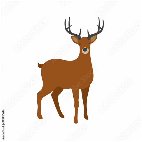 deer illustration a clip art simple design , Abstract, logo, line logo, icon, vector design. symbol logo, concept for design.  © Bysyawn