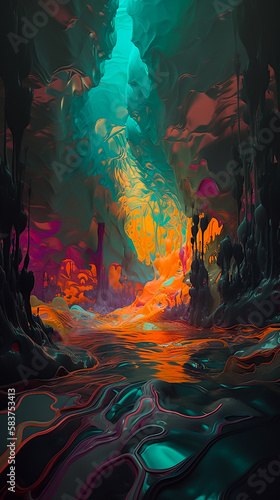 A Surreal Alien Melted Landscape of Fluid Abstracts