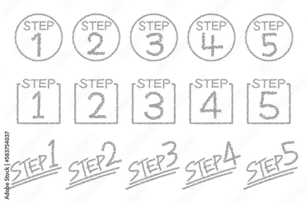 クレヨン素材 手描きのいろいろなSTEPセット クレヨン素材 手描きのいろいろなSTEPセット