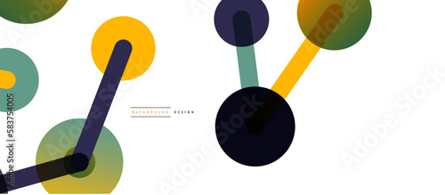 Abstract background. Round dots connected by lines. Trendy techno business template for wallpaper, banner, background or landing