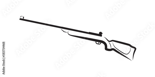 Retro rifle vector icon. Vintage weapon, Sniper hunting rifle.