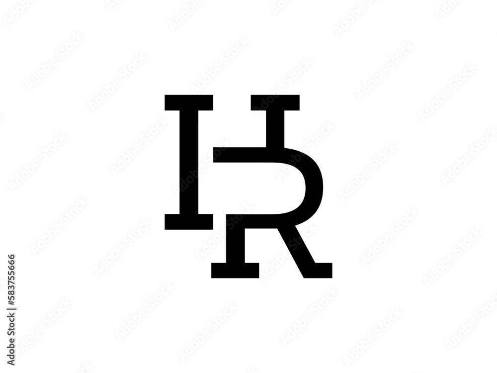 HR initial letter, HR Monogram, for logo company and icon business, with isolated white background HR initial letter, HR Monogram, for logo company and icon business, with isolated white background