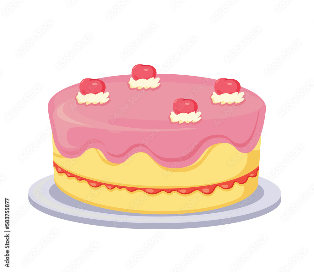 Birthday cake isolated illustration Birthday cake isolated illustration