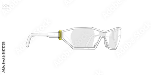 Isolated safety glasses on white background