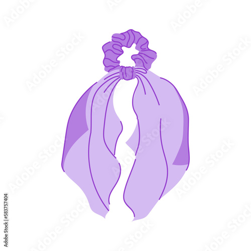 beauty hair scrunchies cartoon vector illustration