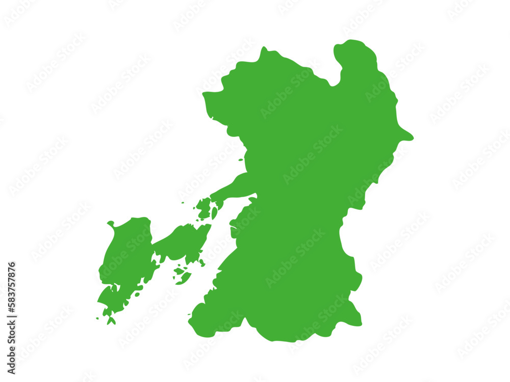 日本の熊本県の形 日本の熊本県の形