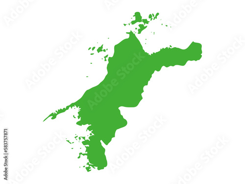 日本の愛媛県の形