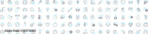 Grocery mall vector line icons set. Grocery, Mall, Supermarket, Food, Store, Shopping, Market illustration outline concept symbols and signs