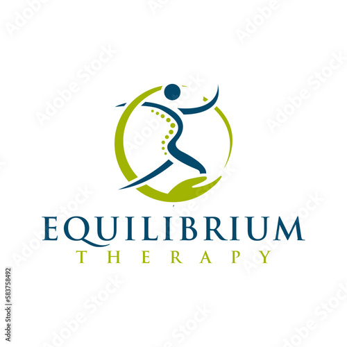 Chiropractic logo spine spinal care vector icon illustration